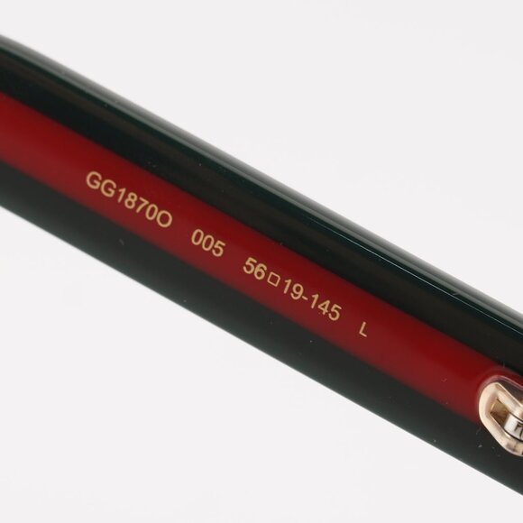 Gucci GG1870O 005 Eyeglasses Black/Red 56mm Square Frame - Picture 5 of 9